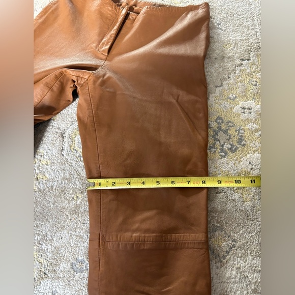 Vakko VS2 Vintage Beige Leather Pants Y2K - Picture 16 of 16